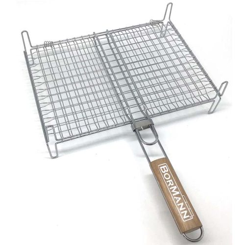 BORMANN INOX GRIL DVOJITÁ DRÁTKOVÁ MŘÍŽKA L35xŠ25cm S NOHAMA (BBQ1011)