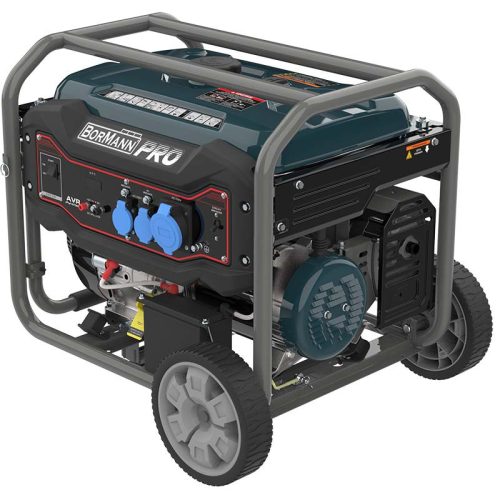 BORMANN Pro Benzínový generátor 5000W, 420cc, elektrický štartér, AVR, 75dB, s kolesami (BGB6000)