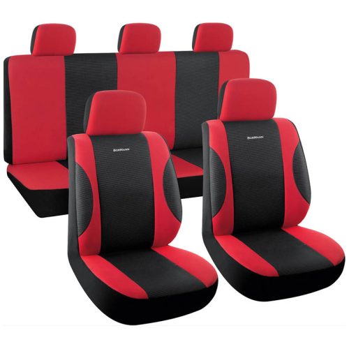 BORMANN Lite AUTO SEDADLOVÝ OBAL, 9 KS/SET, POLYESTER, ČIERNY S ČERVENÝM (BWC3100)