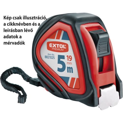 EXTOL PREMIUM Meter zvinovací, pogumovaný, 1x brzda, 3m, šírka pásu 19mm (8821023)