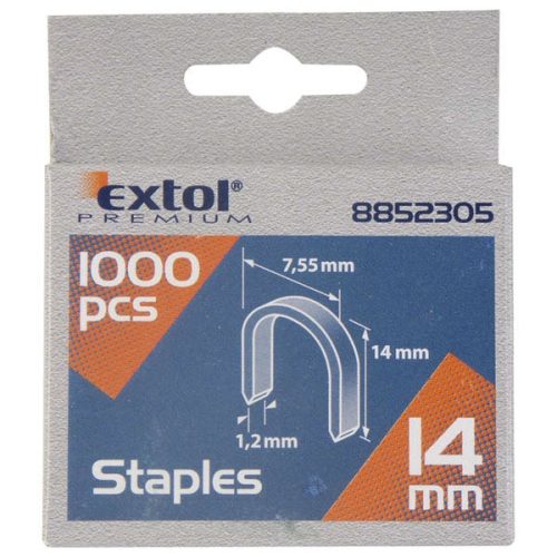 EXTOL PREMIUM Spony oblé do sponkovacej pištole 1000ks, dĺžka/L 14mm (8852305)