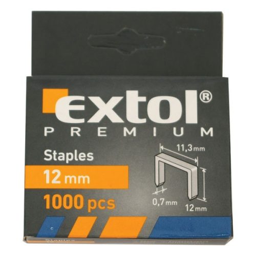 EXTOL PREMIUM Spony 12mm, 11,3x0,52x0,70mm, balenie 1000ks (8852504)