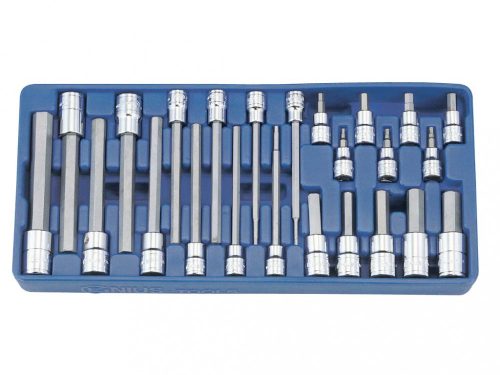 Genius Tools Sada bitov imbus v tvarovanej zásuvke, 3/8" a 1/2", 24 kusov (BS-3424H)