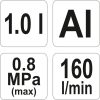 YATO Pieskovacia pištoľ so zásobníkom 1.0L 160l/min (YT-2376)