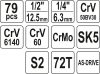 YATO Gola sada 1/2 ', 1/4" + príslušenstvo 79 ks (YT-38911)